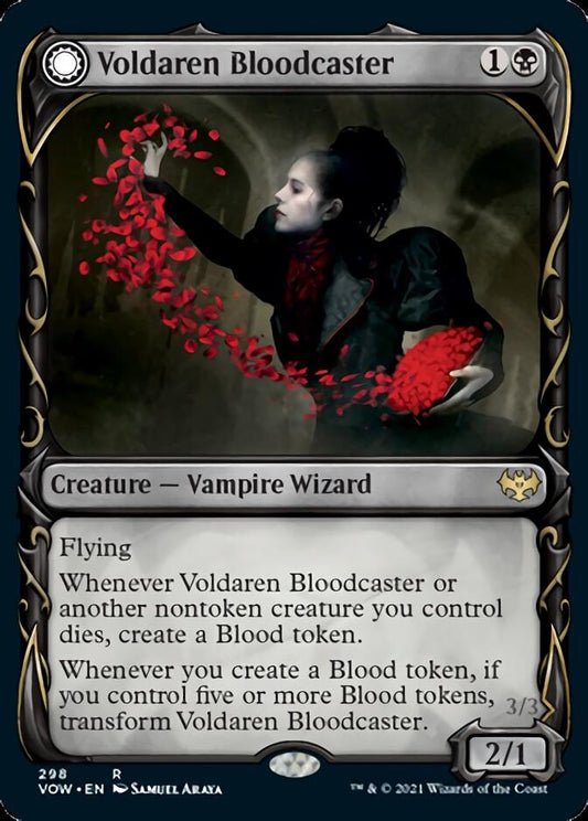 Voldaren Bloodcaster // Bloodbat Summoner (Showcase Fang Frame) [Innistrad: Crimson Vow] [Foil]