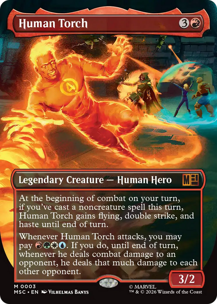 Human Torch (Borderless) [Marvel Super Heroes Commander] [Foil]