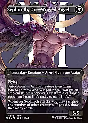 Sephiroth, Fabled SOLDIER // Sephiroth, One-Winged Angel (Borderless) (0382) [FINAL FANTASY] [Foil]
