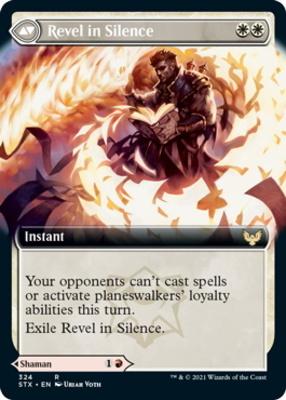 Flamescroll Celebrant // Revel in Silence (Extended Art) [Strixhaven: School of Mages] [Foil]