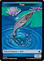 Faerie // Fish Doubled-Sided Token [Foundations Tokens] [Foil]