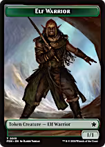Emblem - Vivien Reid // Elf Warrior Double-Sided Token [Foundations Tokens] [Foil]