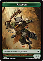 Elf Warrior // Raccoon Doubled-Sided Token [Foundations Tokens] [Foil]