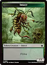 Zombie // Insect Doubled-Sided Token [Foundations Tokens] [Foil]