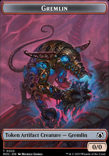 Treasure // Gremlin Double-Sided Token [March of the Machine Commander Tokens] [Foil]