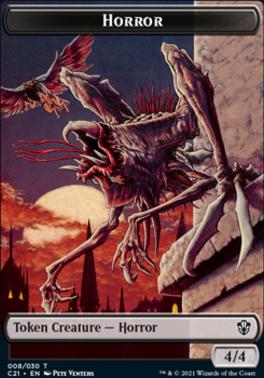 Zombie // Horror Double-Sided Token [Commander 2021 Tokens]