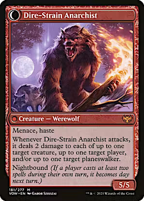 Volatile Arsonist // Dire-Strain Anarchist [Innistrad: Crimson Vow] [Foil]