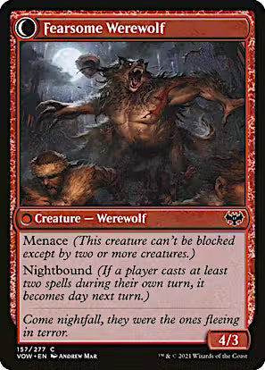 Fearful Villager // Fearsome Werewolf [Innistrad: Crimson Vow] [Foil]