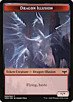 Zombie (008) // Dragon Illusion Double-Sided Token [Innistrad: Crimson Vow Tokens]