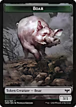 Zombie (008) // Boar Double-Sided Token [Innistrad: Crimson Vow Tokens]