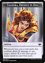 Blood // Chandra, Dressed to Kill Emblem Double-Sided Token [Innistrad: Crimson Vow Tokens]