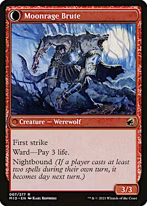Brutal Cathar // Moonrage Brute [Innistrad: Midnight Hunt] [Foil]