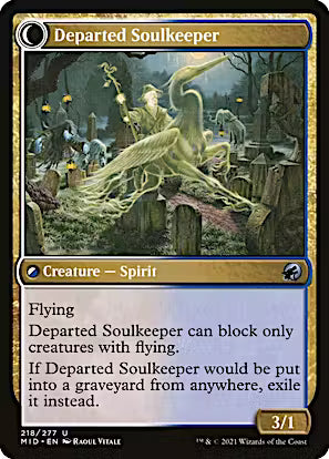 Devoted Grafkeeper // Departed Soulkeeper [Innistrad: Midnight Hunt] [Foil]