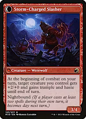 Reckless Stormseeker // Storm-Charged Slasher [Innistrad: Midnight Hunt Prerelease Promos]