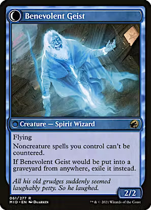 Malevolent Hermit // Benevolent Geist [Innistrad: Midnight Hunt Prerelease Promos]