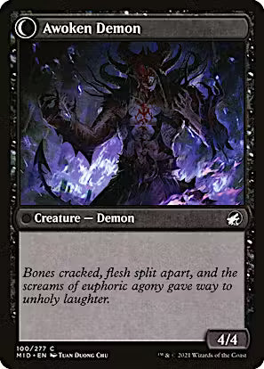 Ecstatic Awakener // Awoken Demon [Innistrad: Midnight Hunt] [Foil]