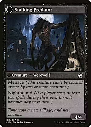 Shady Traveler // Stalking Predator [Innistrad: Midnight Hunt] [Foil]