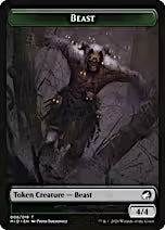 Zombie (005) // Beast (008) Double-Sided Token [Innistrad: Midnight Hunt Tokens]