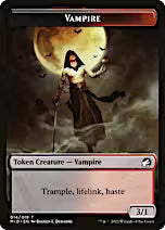 Zombie (005) // Vampire Double-Sided Token [Innistrad: Midnight Hunt Tokens]