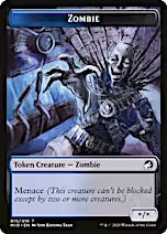 Clue // Zombie (015) Double-Sided Token [Innistrad: Midnight Hunt Tokens]