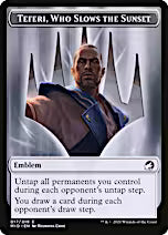 Wolf // Teferi, Who Slows the Sunset Emblem Double-Sided Token [Innistrad: Midnight Hunt Tokens]
