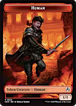 Elemental // Human (0014) Double-Sided Token [Innistrad Remastered Tokens] [Foil]