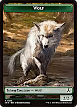 Wolf (0009) // Wolf (0018) Double-Sided Token [Innistrad Remastered Tokens] [Foil]