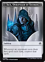 Human Wizard // Emblem - Jace, Unraveler of Secrets Double-Sided Token [Innistrad Remastered Tokens] [Foil]