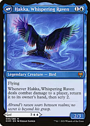 Alrund, God of the Cosmos // Hakka, Whispering Raven [Kaldheim Prerelease Promos]