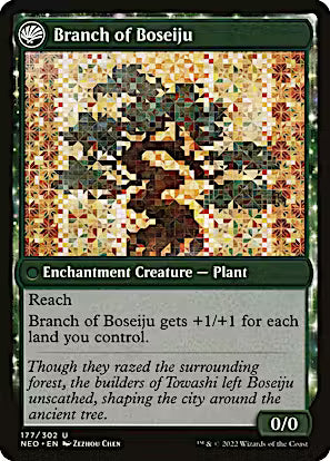 Boseiju Reaches Skyward // Branch of Boseiju [Kamigawa: Neon Dynasty] [Foil]