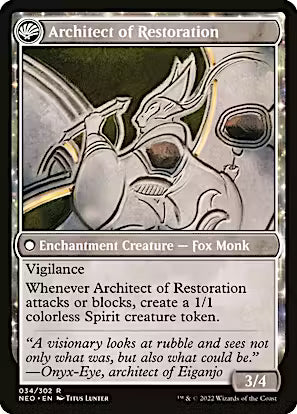 The Restoration of Eiganjo // Architect of Restoration [Kamigawa: Neon Dynasty] [Foil]