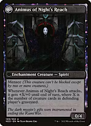 The Long Reach of Night // Animus of Night's Reach [Kamigawa: Neon Dynasty]