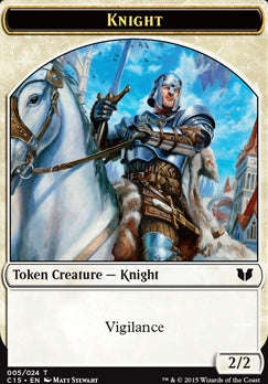 Gold // Knight (005) Double-Sided Token [Commander 2015 Tokens]