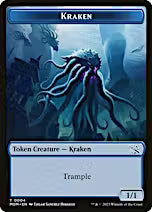 Warrior // Kraken Double-Sided Token [March of the Machine Tokens]