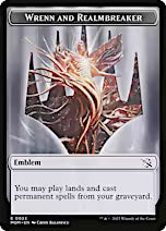 Warrior // Wrenn and Realmbreaker Emblem Double-Sided Token [March of the Machine Tokens]