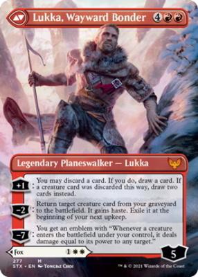 Mila, Crafty Companion // Lukka, Wayward Bonder (Borderless) [Strixhaven: School of Mages] [Foil]