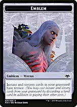 Zombie (007) // Wrenn and Six Emblem (021) Double-Sided Token [Modern Horizons Tokens]