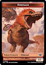 Mercenary // Dinosaur Double-Sided Token [Outlaws of Thunder Junction Tokens]
