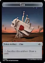 Mercenary // Clue Double-Sided Token [Outlaws of Thunder Junction Tokens]