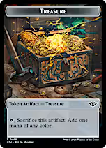 Mercenary // Treasure Double-Sided Token [Outlaws of Thunder Junction Tokens]