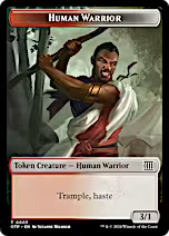 Treasure // Human Warrior Double-Sided Token [Outlaws of Thunder Junction Tokens]