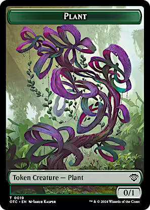 Plant Warrior // Plant Double-Sided Token [Outlaws of Thunder Junction Commander Tokens]