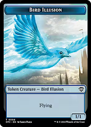 Dragon Elemental // Bird Illusion Double-Sided Token [Outlaws of Thunder Junction Commander Tokens]