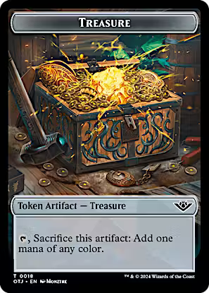 Thopter // Treasure Double-Sided Token [Outlaws of Thunder Junction Commander Tokens]