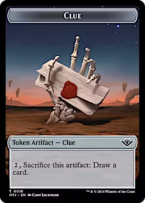 Eldrazi // Clue Double-Sided Token [Outlaws of Thunder Junction Commander Tokens]