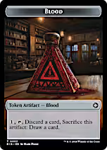 Treasure // Blood Double-Sided Token [Outlaws of Thunder Junction Tokens]