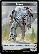 Treasure // Golem Double-Sided Token [Outlaws of Thunder Junction Tokens]