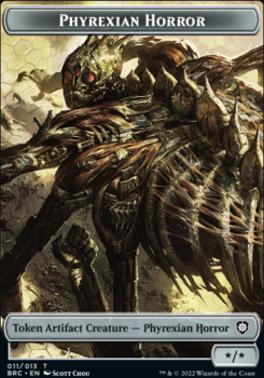 Servo // Phyrexian Horror Double-Sided Token [The Brothers' War Commander Tokens]