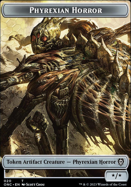 Phyrexian Wurm // Phyrexian Horror Double-Sided Token [Phyrexia: All Will Be One Commander Tokens]