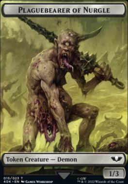 Spawn // Plaguebearer of Nurgle Double-Sided (Surge Foil) [Warhammer 40,000 Tokens]